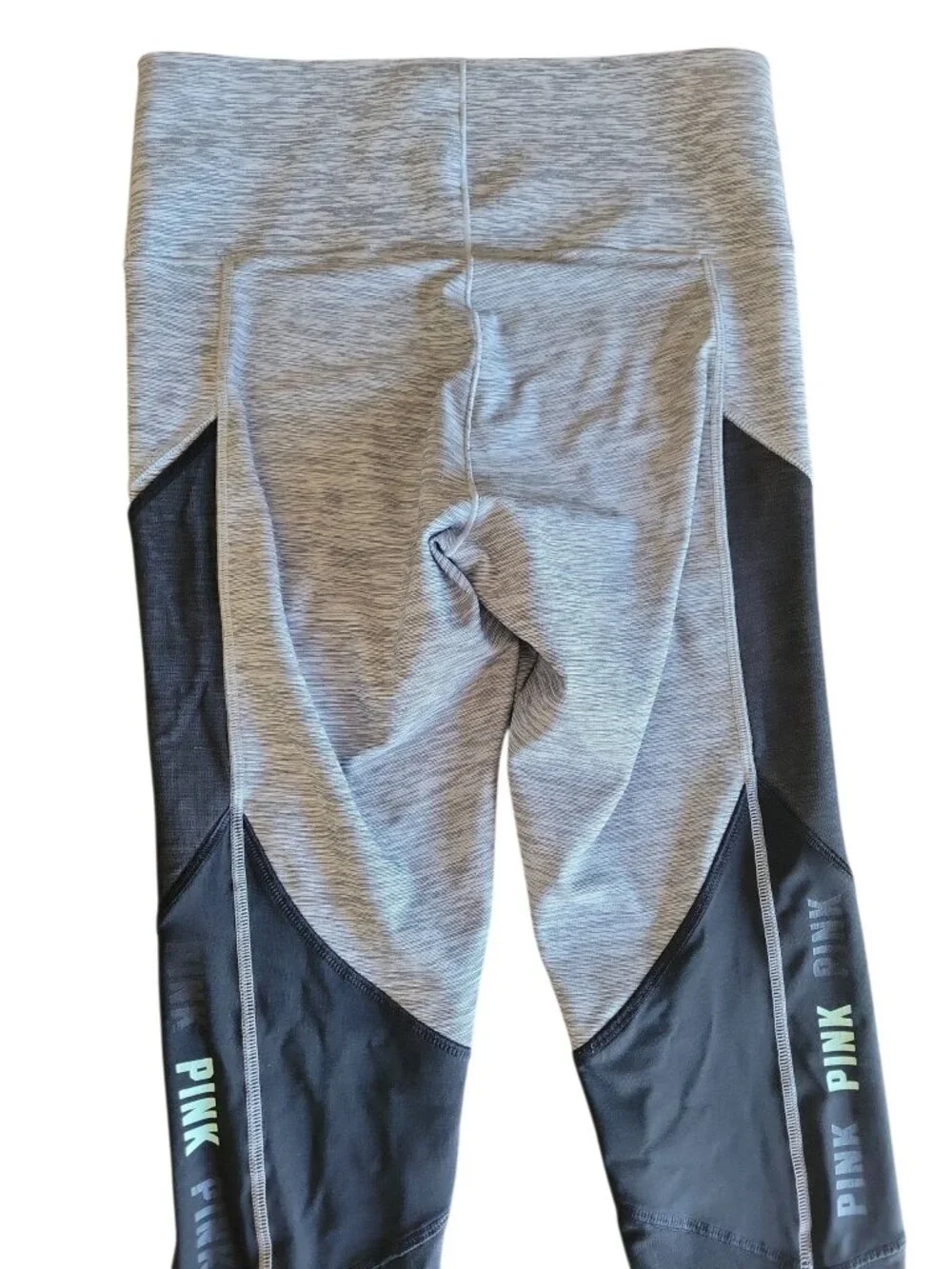 Victoria's Secret PINK Bonded Mesh Leggings Black Grey Mint Women's Size S